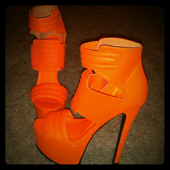 Orange high heels