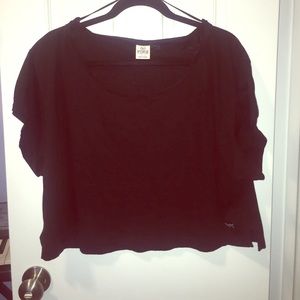 PINK by vs. Black one shoulder workout top