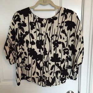 Zara kimono sleeve printed top