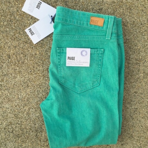 NWOT Paige Denim turquoise Verdugo jeans!