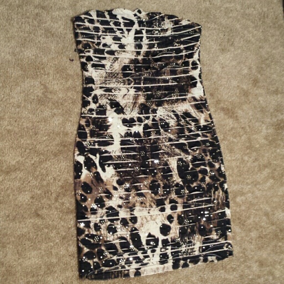 Black and brown leopard dress