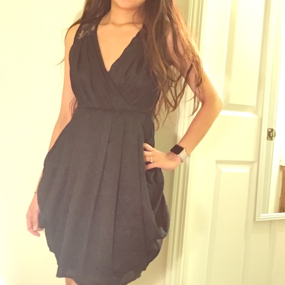 H&M black dress with lace back