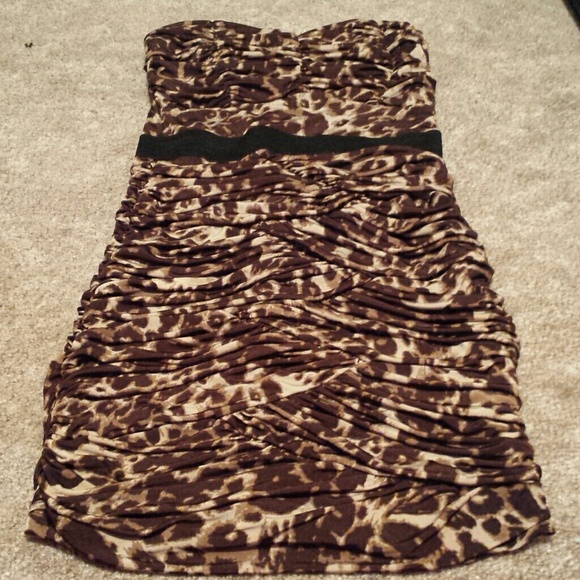 Brown leopard print dress
