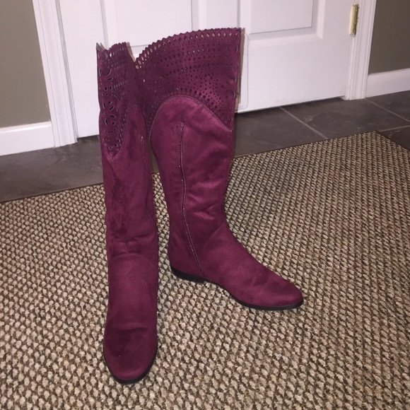 NWOT Knee-High Burgundy Boots