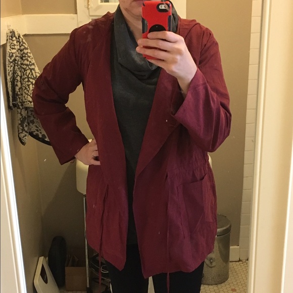 Maroon/dark red drawstring jacket - Picture 3 of 3