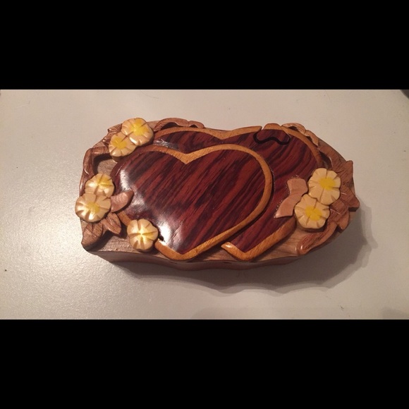 Wooden Mystery Box with Hearts