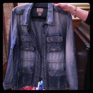 Guess denim light weight button down shirt/jacket