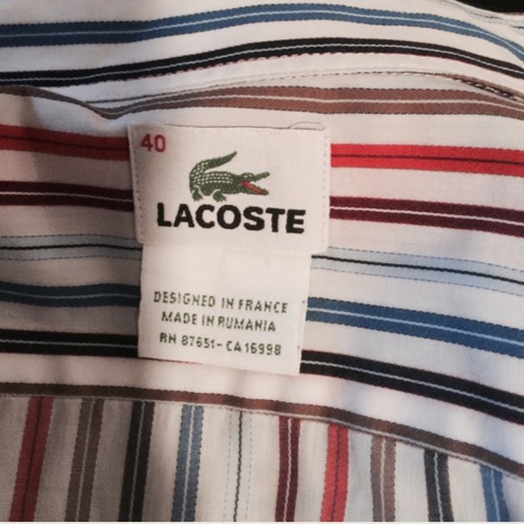 🌟Men's Colorful LACOSTE Striped Button Up