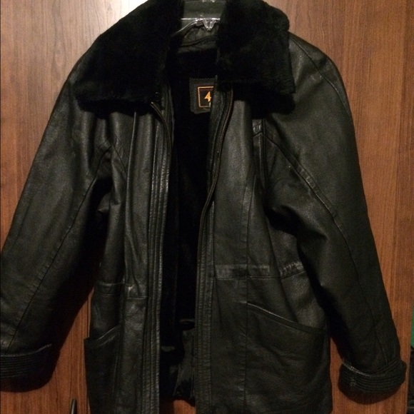 Leather jacket with inner soft lining