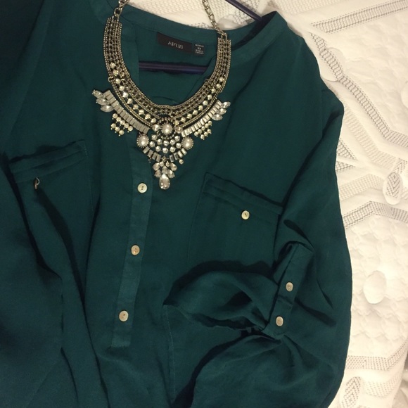 Dark Green tunic 3/4 sleeve