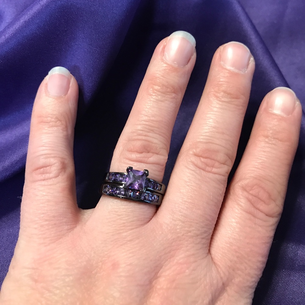 Last one!Sterling silver Black Gold Tanzanite Ring