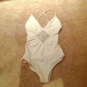 Cream One Piece Bathing Suit
