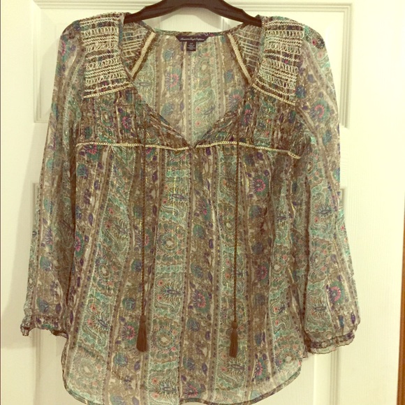 American Eagle outfitters sheer bohemian top!