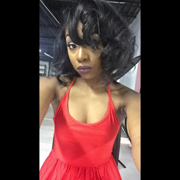 Red baby doll dress
