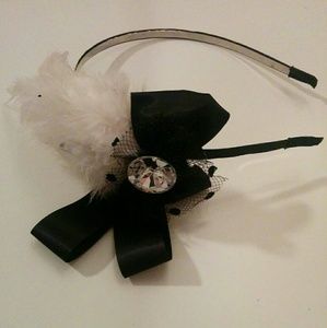 Feather and bow headband