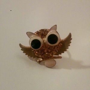 Gold owl ring