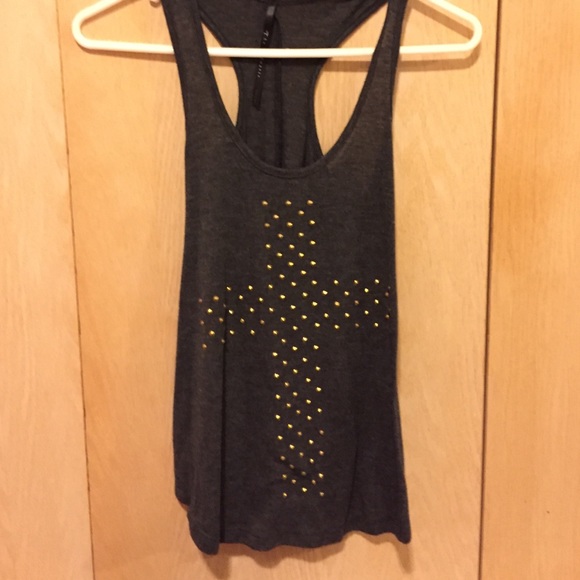 Grey racer back crop top