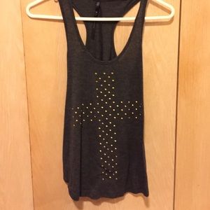 Grey racer back crop top