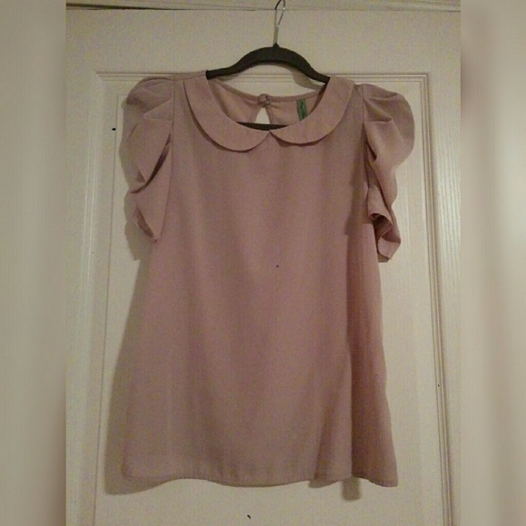 Tan collared blouse