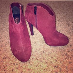 Jessica Simpson Oxblood "Arriel" heeled booties