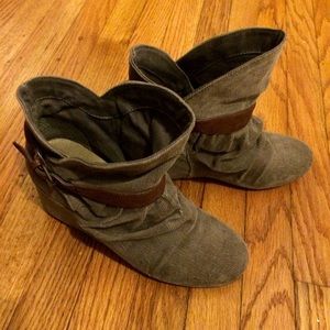 Aldo Corduroy Wedge Ankle Boots