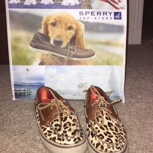Sperry Women's Size 5 Leopard 2- Eye Boat Shoe