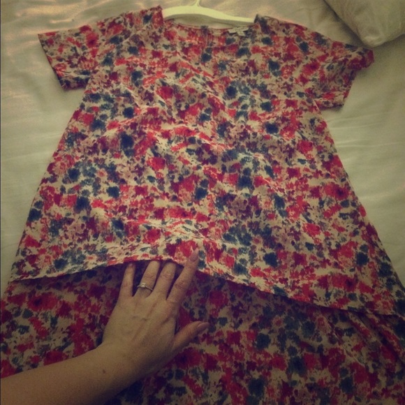 Floral high low blouse