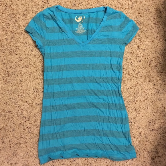 OP turquoise striped tshirt - Picture 1 of 1
