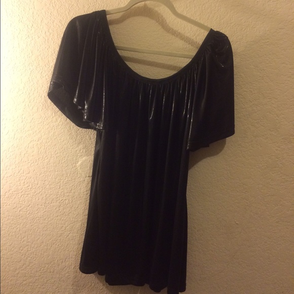 Black shiny blouse