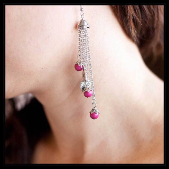 PAPARAZZI "FALLEN FROM GRACE" PINK/SILVER EARRINGS