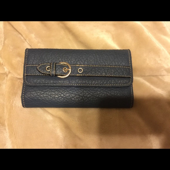 Blue checkbook wallet