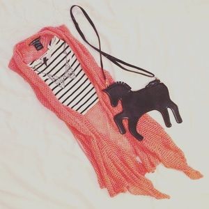 NWOT Long Open Front Knit Cardigan Vest