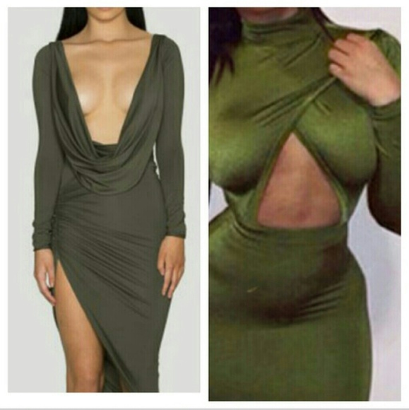 Cross Front Green Dress