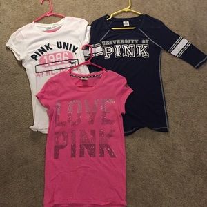 3 Victoria Secrets PINK tops