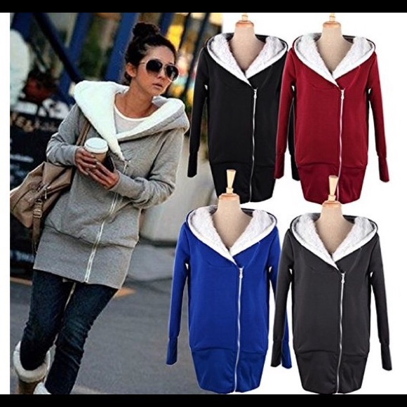 Jackets & Blazers - Women's Side Zipper Long Zip up Fur Hoodie