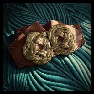 Charming Charlie cinch belt w/ gold buckle detail