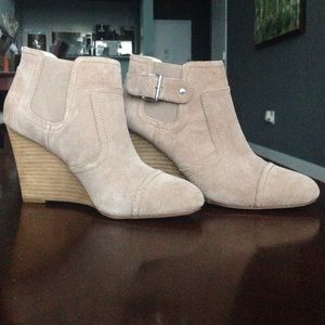 Sole Society suede wedge bootie