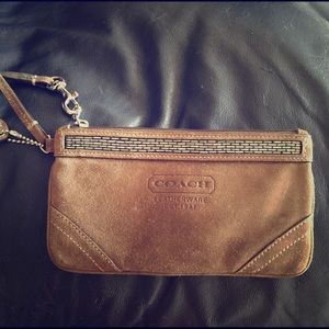Coach suede Clutch