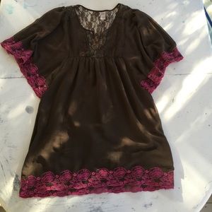 Brown and pink mini dress!