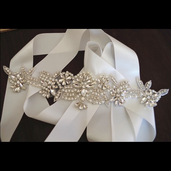 Ivory bridal sash