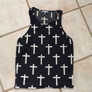 All over cross print tank