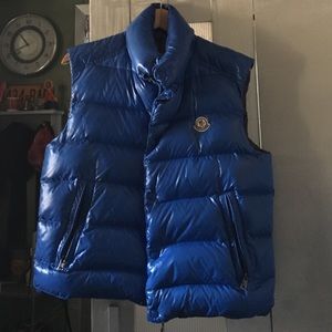 Moncler Blue Men's Vest in a size 2/Small