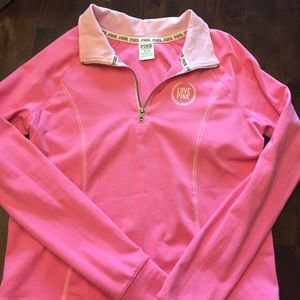 Pink quarter zip pull over