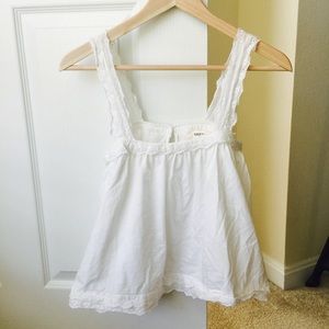 Festival Style White Eyelet Crop Tank Top