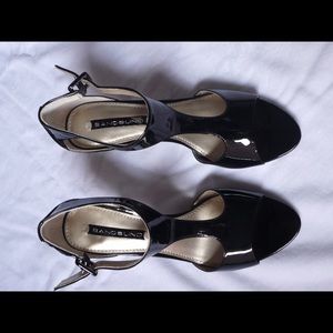 Brand new black patent leather heels