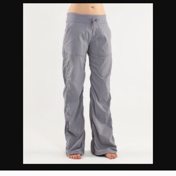 Gray unlined studio pants.