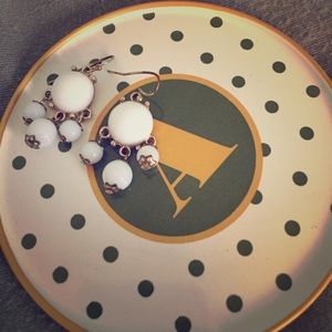 White bubble earrings