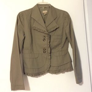 Anthropologie Girlie Green Jacket