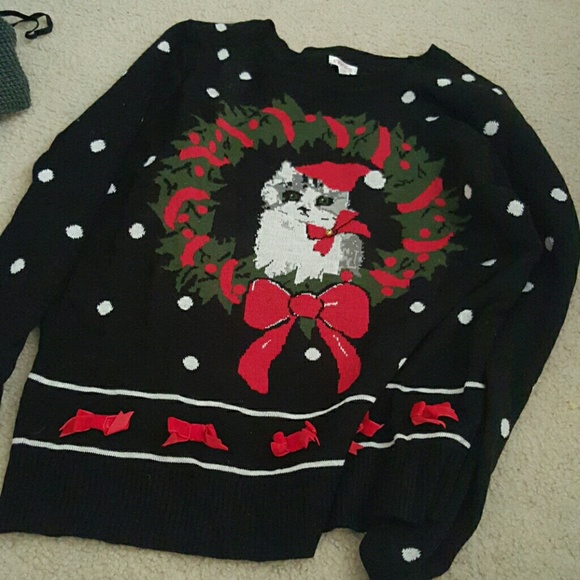 Ugly Christmas Cat Sweater