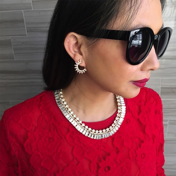 T&J Designs - Half Moon Pearl Earrings - Picture 2 of 2